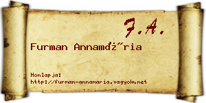 Furman Annamária névjegykártya